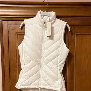 CALIA Women's White Quilted Stand-Collar Puffer Vest. Lightweight .NWT